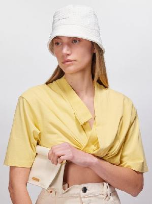 Jacquemus - Belo Cable-knit Bucket Hat - Womens - White - 58
