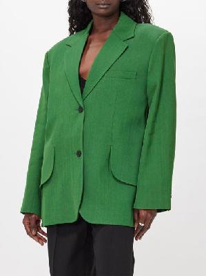 Jacquemus - Titolo Twill Blazer - Womens - Dark Green - 34 FR