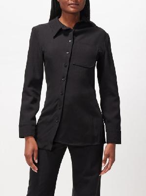 Jacquemus - Pablo Asymmetric Crepe Shirt - Womens - Black - 34 FR