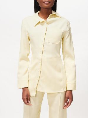 Jacquemus - Pablo Asymmetric Crepe Shirt - Womens - Light Yellow - 32 FR