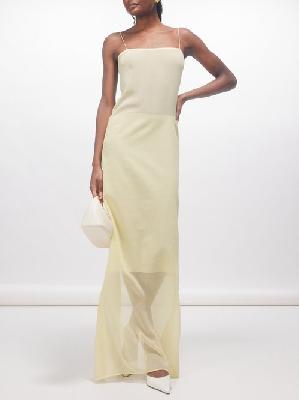 Jacquemus - Brezza Sheer Mousseline Maxi Dress - Womens - Light Yellow - 32 FR