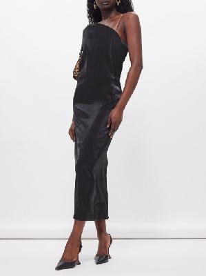 Jacquemus - Carino Satin Midi Dress - Womens - Black - 32 FR
