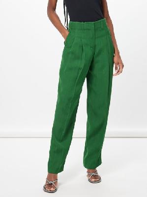 Jacquemus - Titolo Crepe Tailored Trousers - Womens - Dark Green - 34 FR