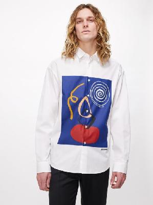 Jacquemus - Simon Art-print Cotton-poplin Shirt - Mens - White Multi - 52 EU/IT