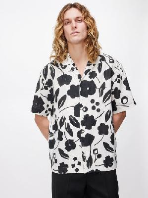 Jacquemus - Jean Floral-print Linen Shirt - Mens - Cream Black - 48 EU/IT