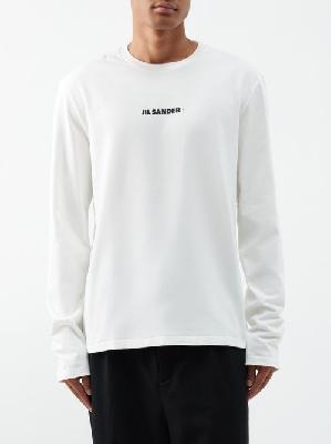 Jil Sander - Logo-print Cotton-jersey Long-sleeved T-shirt - Mens - Porcelain - L