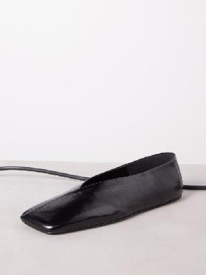 Jil Sander - Square-toe Leather Ballet Flats - Womens - Black - 36 EU/IT