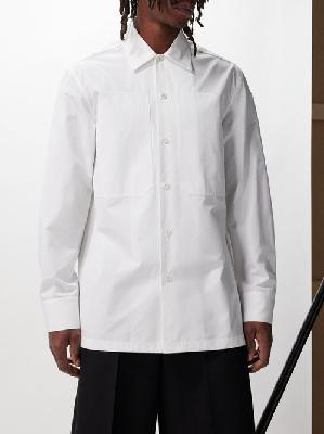 Jil Sander - Chest-patch Cotton-poplin Shirt - Mens - White - 40 EU