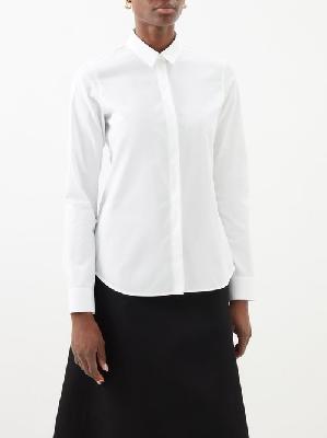 Jil Sander - Monday Concealed-placket Cotton-poplin Shirt - Womens - White - 32 GER