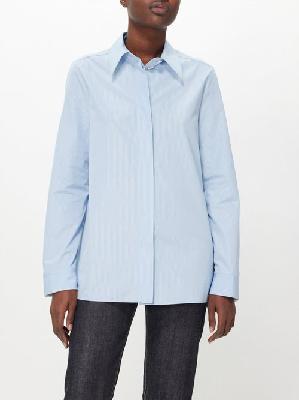Jil Sander - Striped Cotton-poplin Shirt - Womens - Blue - 38 GER