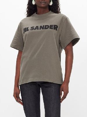 Jil Sander - Logo-print Cotton-jersey T-shirt - Womens - Green - L