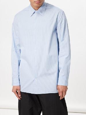 Jil Sander - Striped Cotton-poplin Shirt - Mens - Blue Stripe - 40 EU
