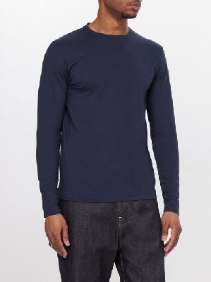 Jil Sander - Cotton-blend Long-sleeved T-shirt - Mens - Navy - L
