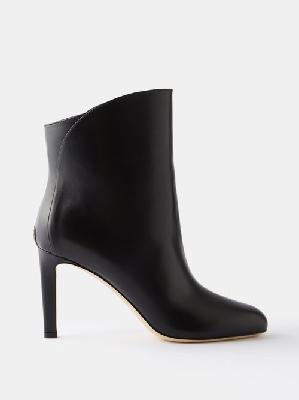 Jimmy Choo - Karter 85 Leather Ankle Boots - Womens - Black - 36 EU/IT
