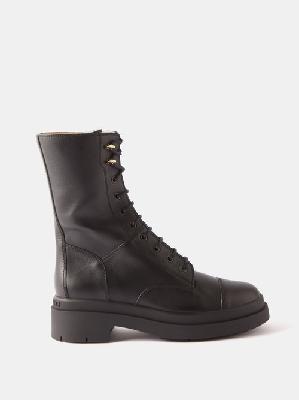 Jimmy Choo - Nari Leather Lace-up Boots - Womens - Black - 36.5 EU/IT