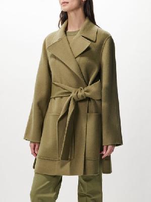Joseph - Clemence Wool-blend Wrap Coat - Womens - Khaki - 34 FR