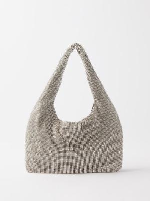 Kara - Mini Crystal-mesh Shoulder Bag - Womens - Silver - ONE SIZE