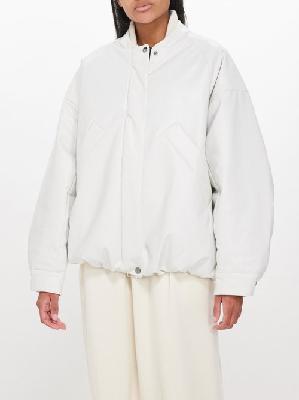 Kassl Editions - The Oversized Bomber Cotton-blend Jacket - Womens - White - 34 FR