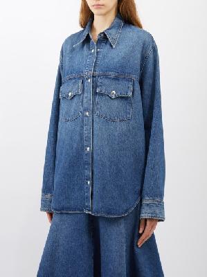 Khaite - Jinn Oversized Denim Shirt - Womens - Blue - 2 US