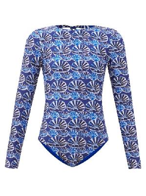 La DoubleJ - Surf Shell-print Paddle Suit - Womens - Blue Print