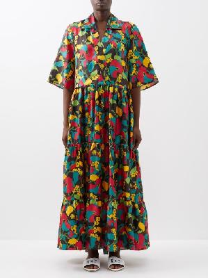 La DoubleJ - The J Floral-print Silk-twill Maxi Dress - Womens - Multi - L