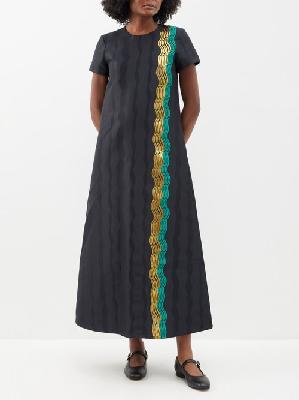 La DoubleJ - The Nile Embroidered Cotton-blend Dress - Womens - Black Multi - L