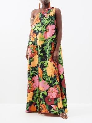 La DoubleJ - Roy Floral-print Silk Dress - Womens - Multi - M