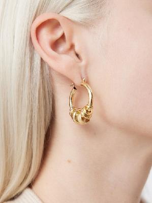 Laura Lombardi - Fillia 14kt Gold-plated Hoop Earrings - Womens - Gold - ONE SIZE