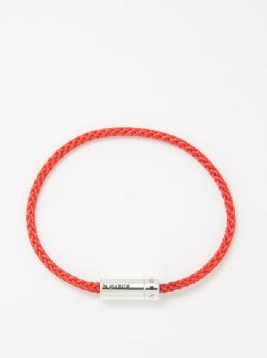 Le Gramme - 7g Sterling Silver And Nato Cord Cable Bracelet - Mens - Red - 16 CM