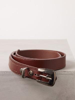 Lemaire - Minimal Western Leather Belt - Mens - Brown - 100 EU
