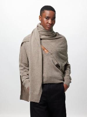 Lemaire - Wrap Mélange Wool-blend Scarf - Womens - Camel - ONE SIZE