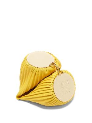 Loewe - Pleated Leather Bracelet Bag - Womens - Yellow