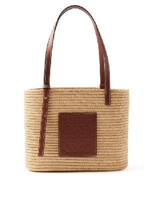 Loewe - Anagram-logo Leather-trim Raffia Basket Bag - Womens - Tan Multi - ONE SIZE