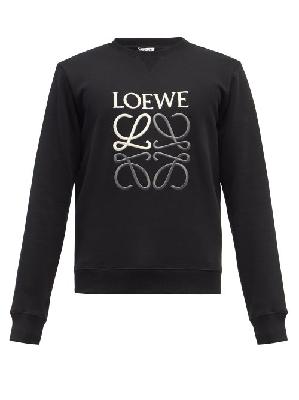 Loewe - Anagram-embroidered Cotton-jersey Sweatshirt - Mens - Black - XS