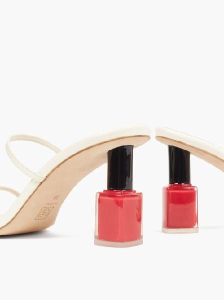 Loewe - Nail-polish Heel Leather Sandals - Womens - White