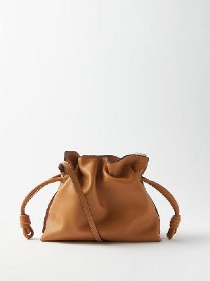 Loewe - Flamenco Mini Leather Clutch Bag - Womens - Tan - ONE SIZE