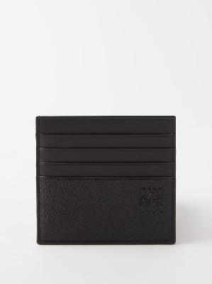 Loewe - Anagram-debossed Grained-leather Cardholder - Mens - Black - ONE SIZE
