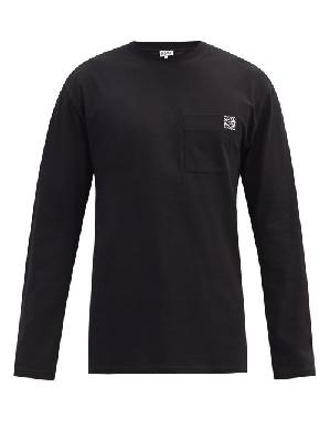 Loewe - Anagram Patch-pocket Cotton-jersey T-shirt - Mens - Black - M