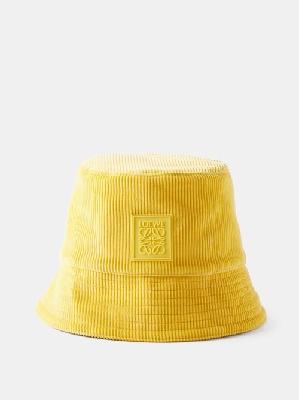 Loewe - Anagram-patch Corduroy Bucket Hat - Mens - Yellow - 57