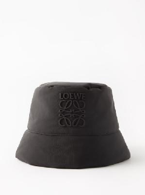 Loewe - Anagram-plaque Padded-nylon Bucket Hat - Mens - Black - 58