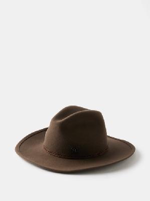 Maison Michel - Austin Wool-felt Cowboy Hat - Womens - Dark Brown - L