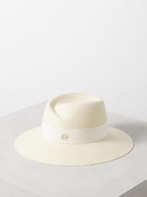 Maison Michel - Virginie Wool-felt Fedora Hat - Womens - Off White - L