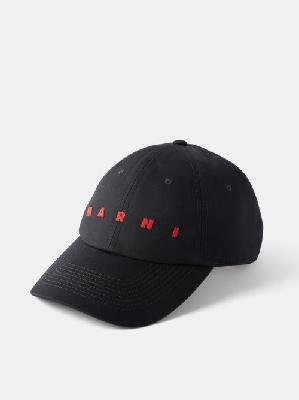 Marni - Logo-embroidered Cotton-canvas Baseball Cap - Mens - Black - L