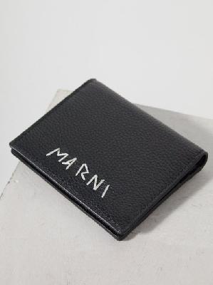 Marni - Logo-embroidered Leather Bi-fold Cardholder - Mens - Black - ONE SIZE