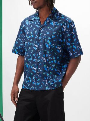 Marni - Cuban Collar Graphic-print Short-sleeve Shirt - Mens - Blue Multi - 44 EU/IT