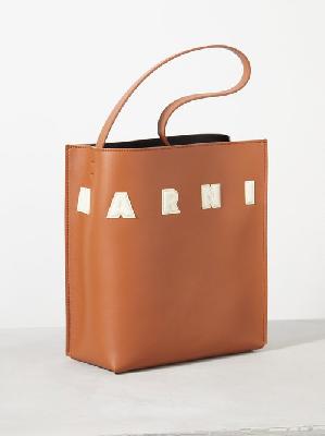 Marni - Museo Small Leather Tote Bag - Womens - Tan - ONE SIZE