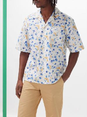 Marni - Cuban Collar Abstract-print Short-sleeve Shirt - Mens - White Multi - 46 EU/IT