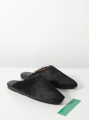 Marni - Sabot Calf-hair Leather Slip-on Shoes - Mens - Black - 40 EU