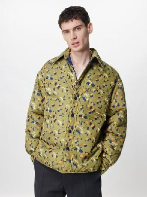 Marni - Abstract-print Padded Jacket - Mens - Green Multi - 46 EU/IT