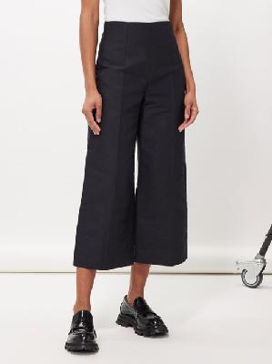 Marni - High-rise Cotton-cady Cropped Trousers - Womens - Black - 38 IT